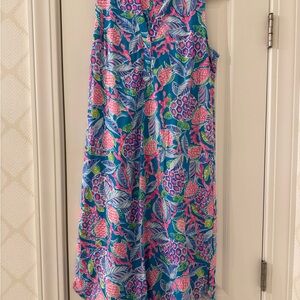 Lilly Pulitzer Naila Midi Dress in Maldives Green Turtle Wave